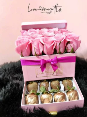 Cofre Rose ramos de flores Love Moments Floristeria Medellin