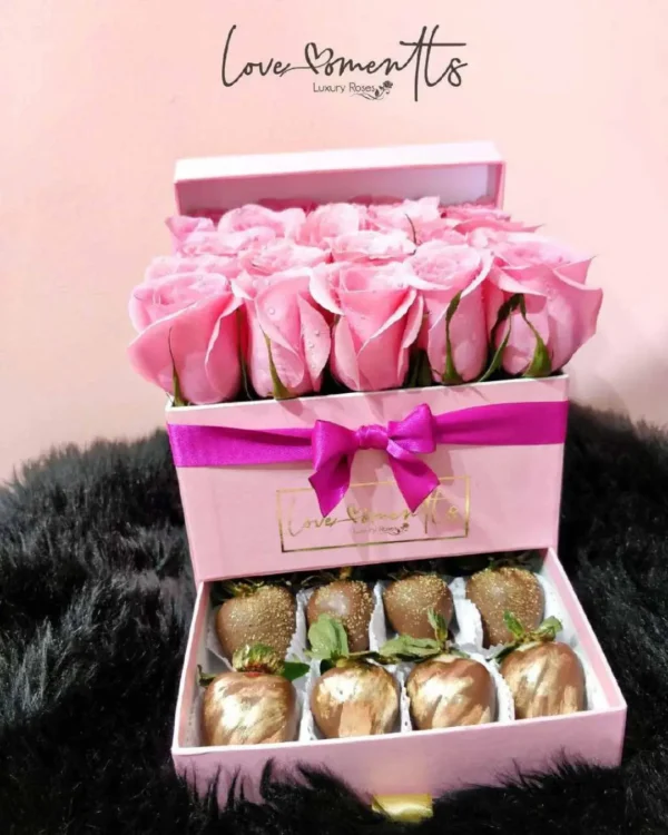 Cofre Rose ramos de flores Love Moments Floristeria Medellin